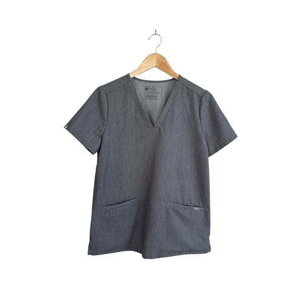 Figs Tops - NEW Figs Casma Scrub Top Three Pocket Short Sleeve Graphite Gray Size Small